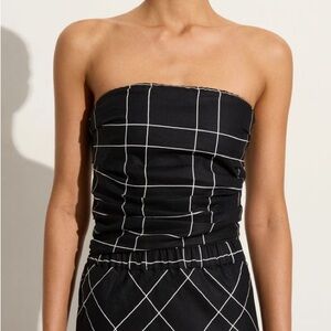 Anthropologie Faithfull the Brand Setubal Letizia Strapless Black & White Top